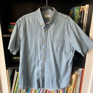 Taylor Stitch sunwashed chambray short sleeve button up men’s 44 XL